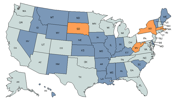 State Map for Compensation, Benefits, & Job Analysis Specialists