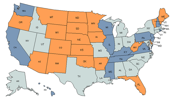 State Map for Appraisers & Assessors of Real Estate