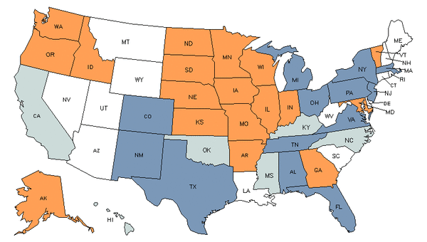 State Map for Agricultural Technicians