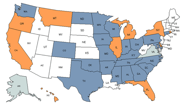 State Map for Directors, Religious Activities & Education