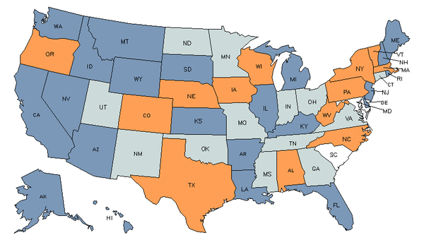 State Map for Health Specialties Teachers, Postsecondary