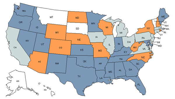 State Map for Criminal Justice & Law Enforcement Teachers, Postsecondary