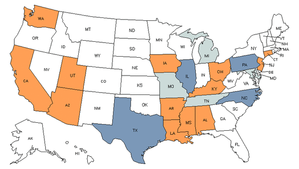 State Map for Family & Consumer Sciences Teachers, Postsecondary