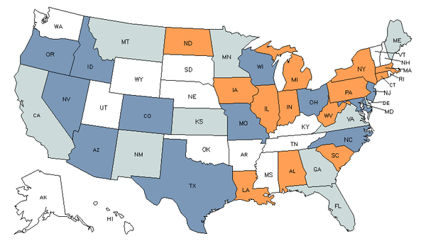State Map for Court Reporters & Simultaneous Captioners