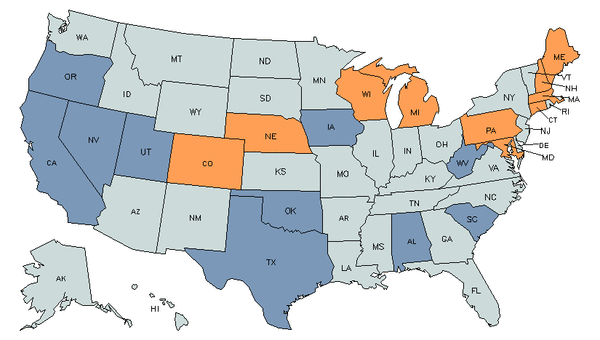 State Map for Low Vision Therapists, Orientation & Mobility Specialists, & Vision Rehabilitation Therapists