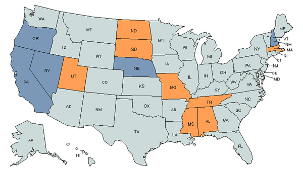 State Map for Medical & Clinical Laboratory Technicians