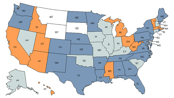 State Map for Dietetic Technicians