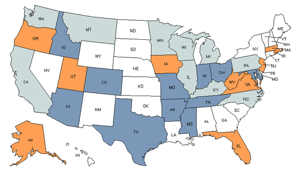 State Map for Hearing Aid Specialists