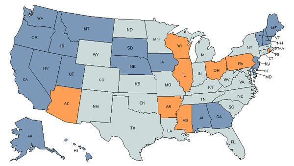 State Map for Occupational Therapy Assistants