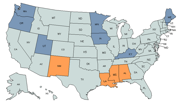 State Map for Customs & Border Protection Officers