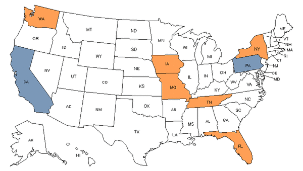 State Map for Motion Picture Projectionists