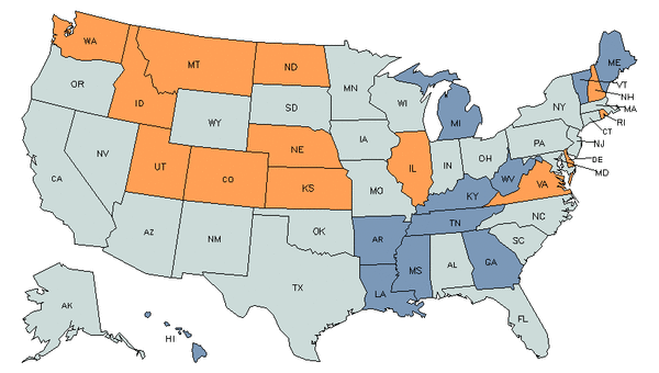 State Map for Exercise Trainers & Group Fitness Instructors