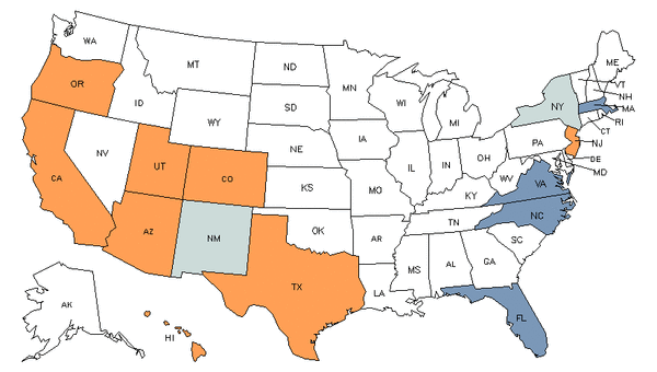 State Map for Solar Photovoltaic Installers