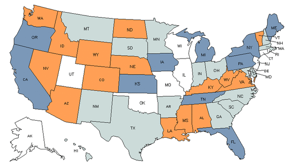 State Map for Automotive Glass Installers & Repairers