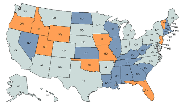 State Map for Home Appliance Repairers