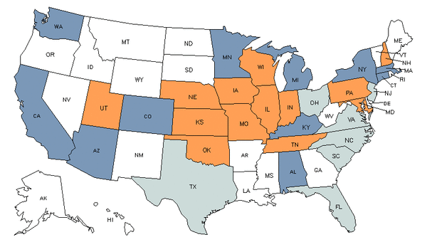 State Map for Musical Instrument Repairers & Tuners