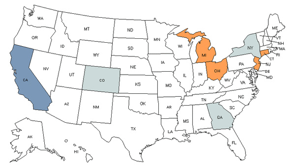 State Map for Watch & Clock Repairers