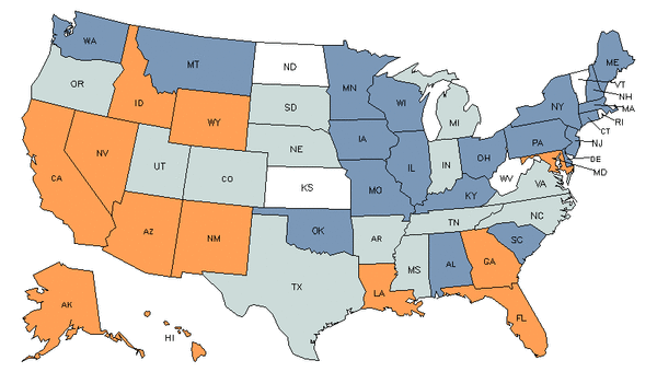 State Map for Forensic Science Technicians