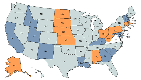State Map for Nursing Instructors & Teachers, Postsecondary