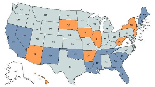 State Map for Communications Teachers, Postsecondary