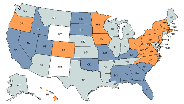 State Map for Foreign Language & Literature Teachers, Postsecondary