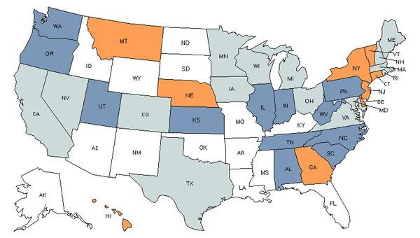 State Map for Obstetricians & Gynecologists