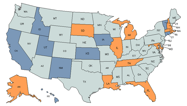 State Map for Magnetic Resonance Imaging Technologists