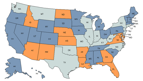State Map for First-Line Supervisors of Correctional Officers