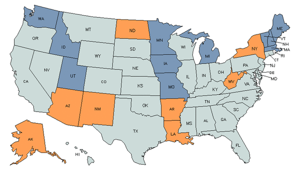 State Map for Correctional Officers & Jailers