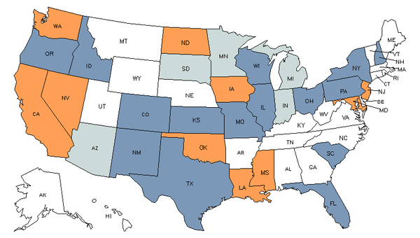 State Map for Gambling Dealers