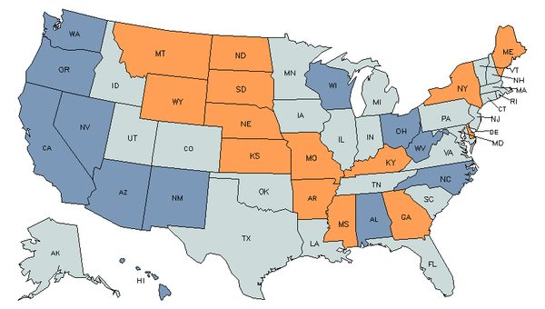 State Map for Childcare Workers