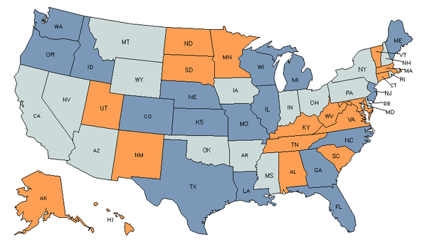 State Map for Residential Advisors