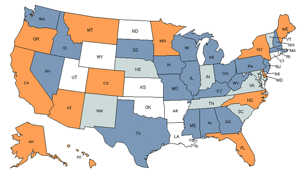 State Map for Real Estate Brokers at My Next Move for Veterans