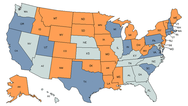 State Map for Court, Municipal, & License Clerks