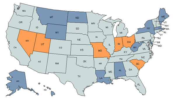State Map for Shipping, Receiving, & Inventory Clerks