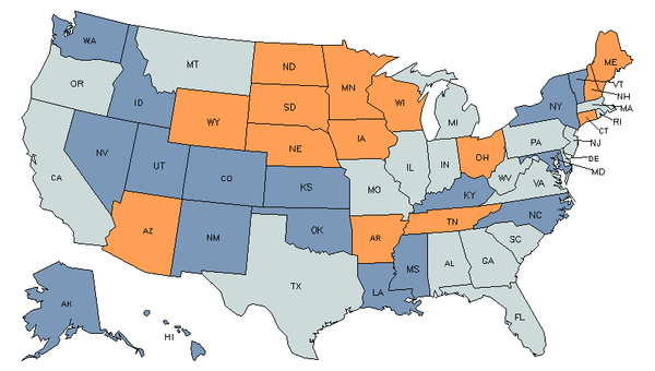 State Map for Insurance Claims & Policy Processing Clerks