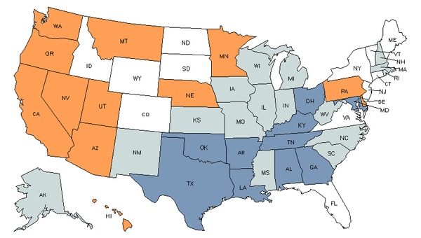 State Map for Carpet Installers