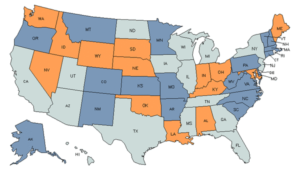 State Map for Structural Iron & Steel Workers