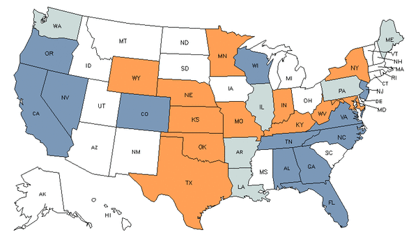 State Map for Rail-Track Laying & Maintenance Equipment Operators