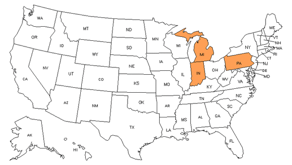 State Map for Refractory Materials Repairers