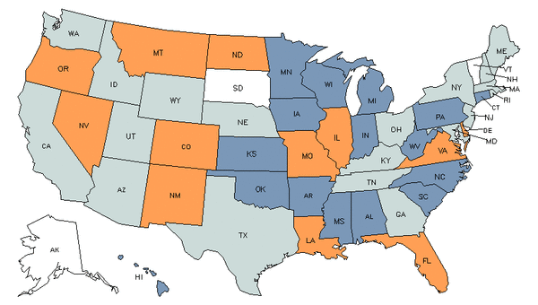 State Map for Locksmiths & Safe Repairers