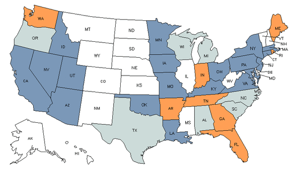 State Map for Fiberglass Laminators & Fabricators