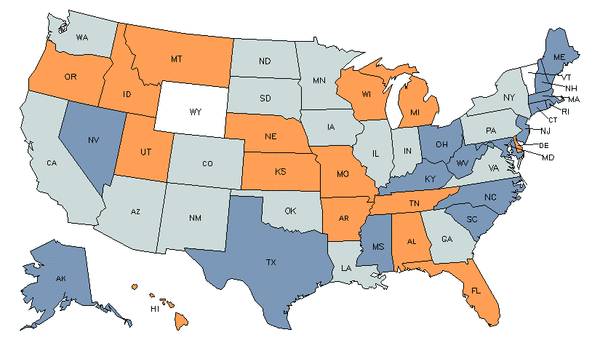 State Map for Dental Laboratory Technicians