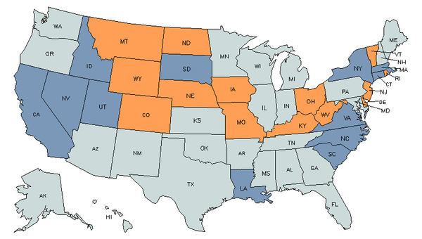 State Map for Driver/Sales Workers