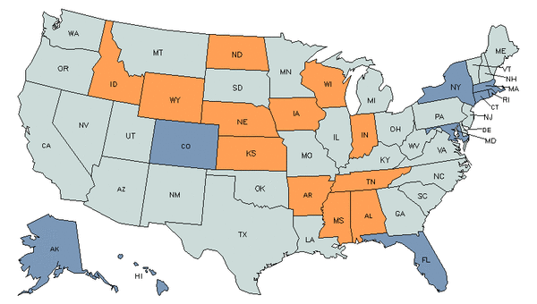 State Map for Heavy & Tractor-Trailer Truck Drivers